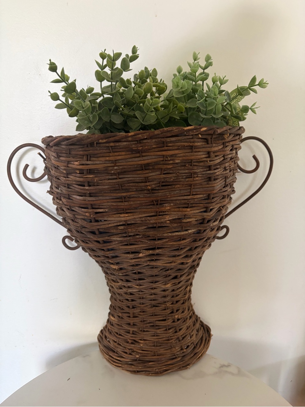 Woven Rattan Decorative Vase wall Planter - Brown - Picture 1 of 8